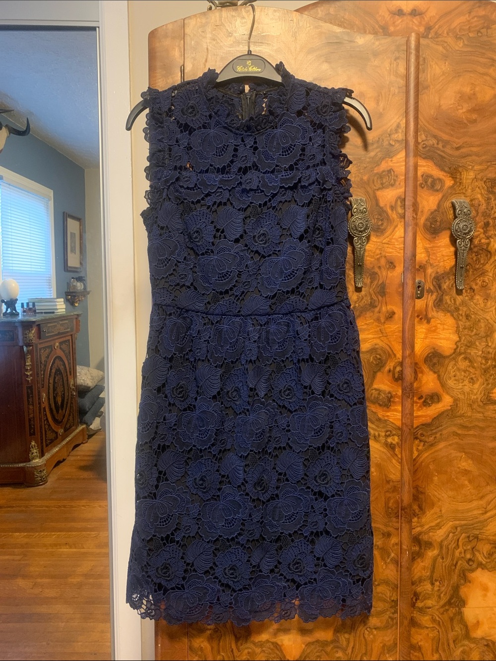 kate spade Navy Blue Floral Lace Sleeveless Dress